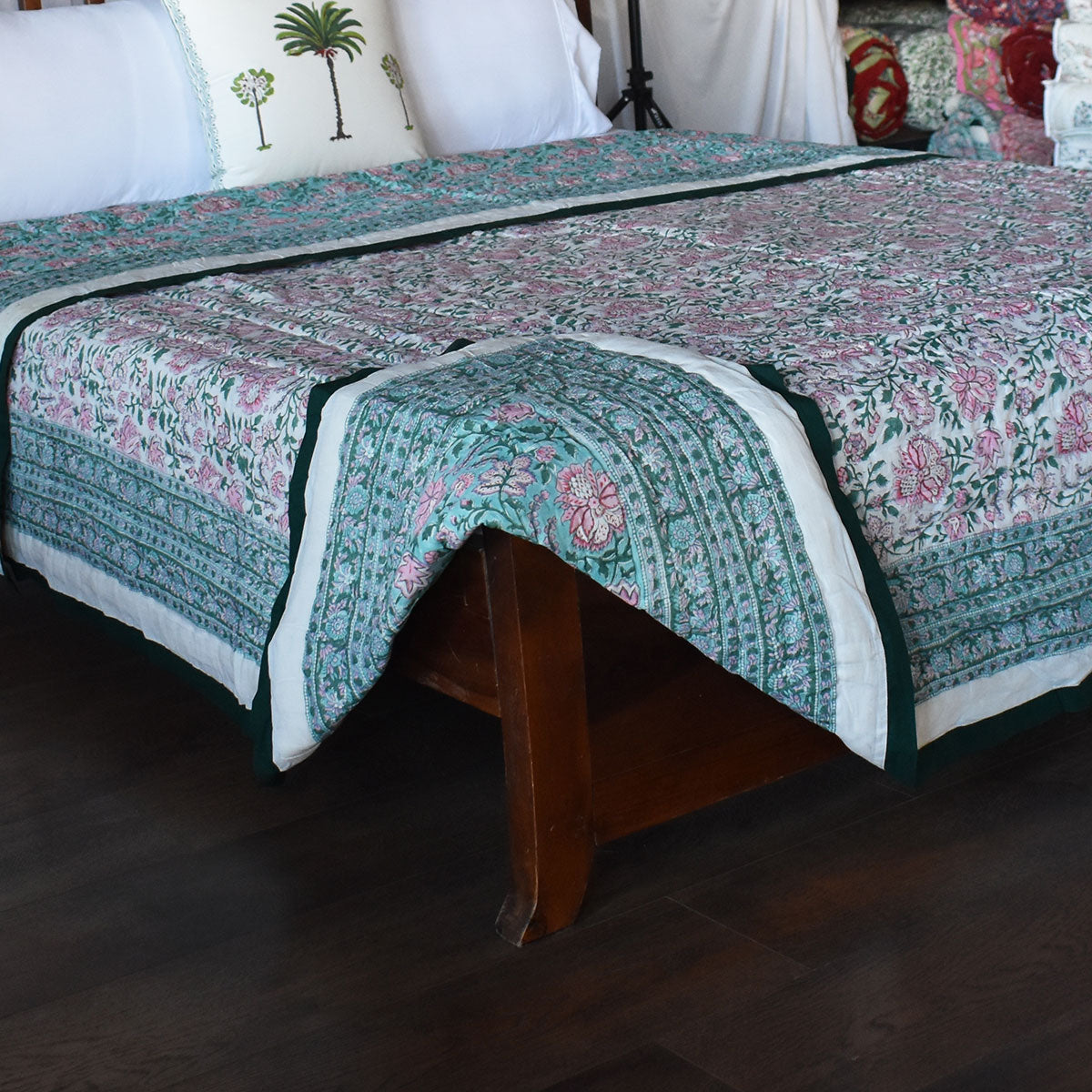 •	King Size Jaipuri Razai | Mohini Green Gud 620605