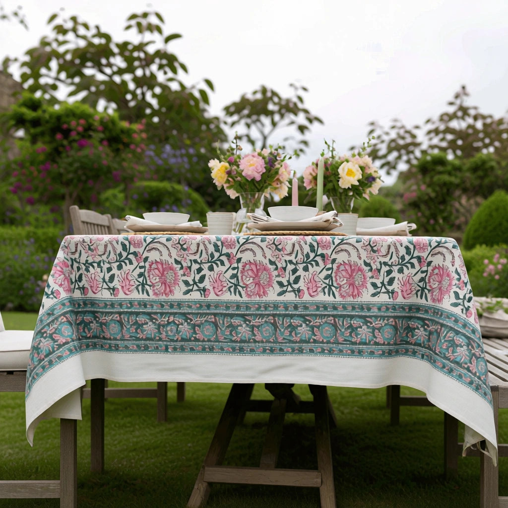 Tablecloth For 4-6 Seater | Mohini Green Open 620606