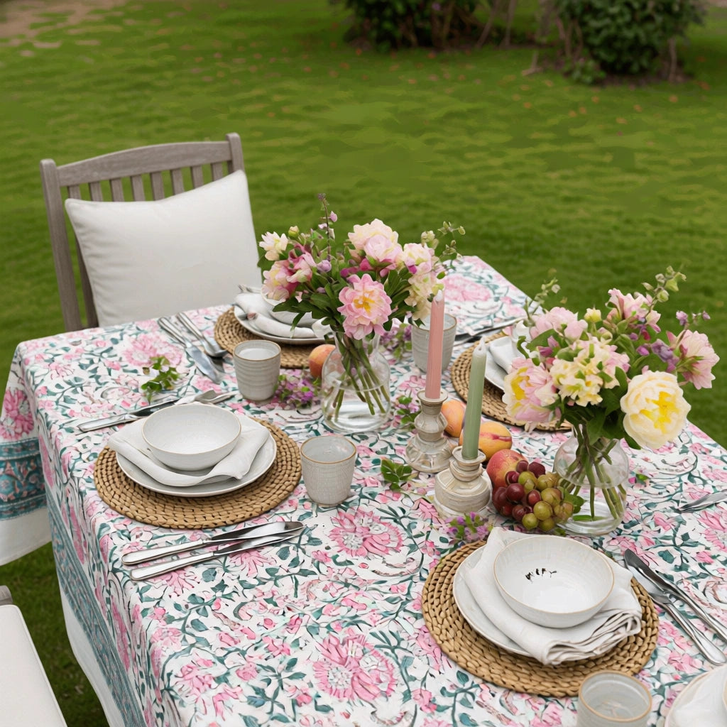 Tablecloth For 4-6 Seater | Mohini Green Open 620606