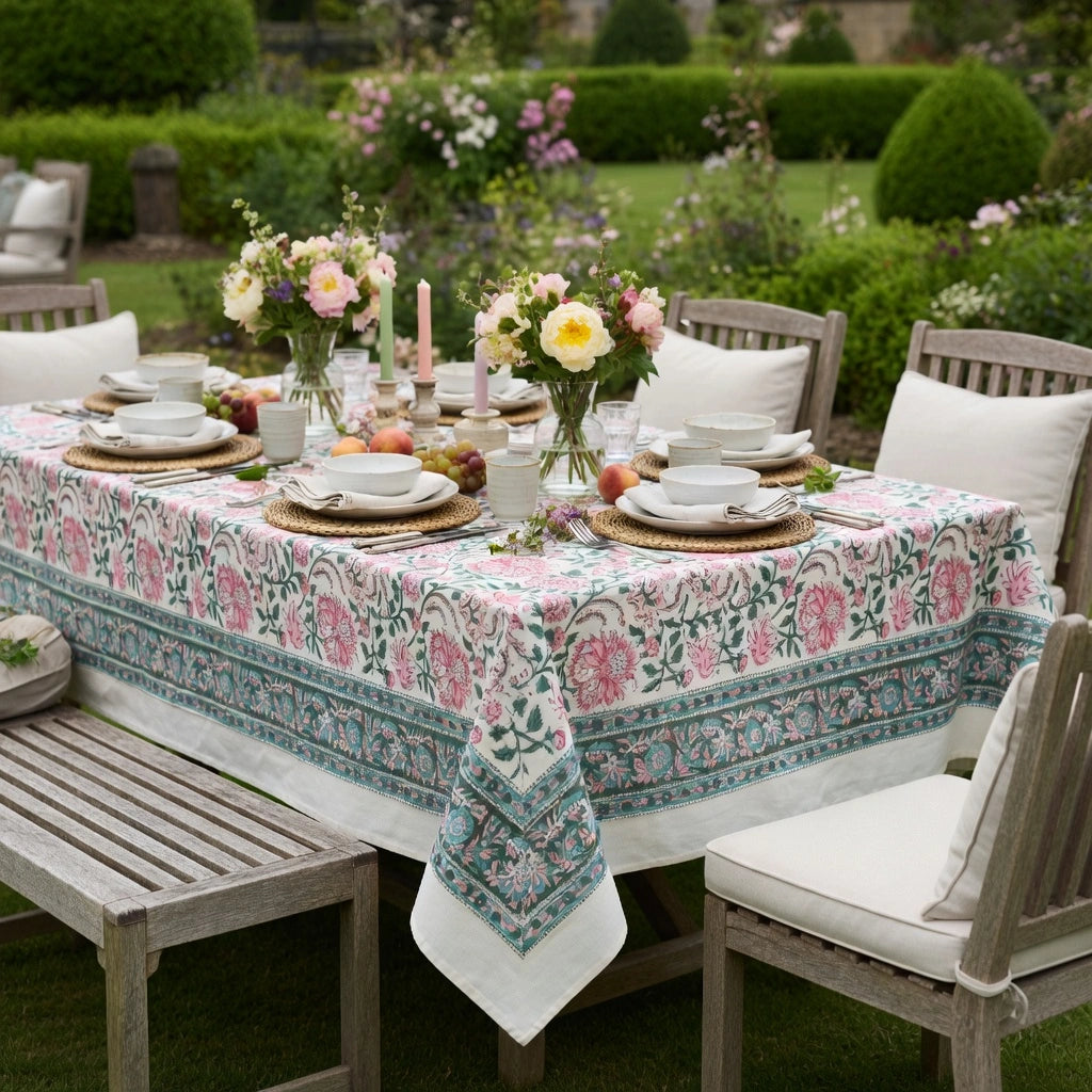 72 X 108 Inch Tablecloth | Mohini Green Open 620606