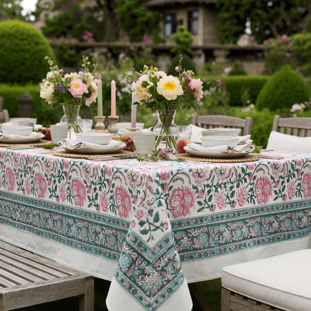 Tablecloth For 4-6 Seater | Mohini Green Open 620606