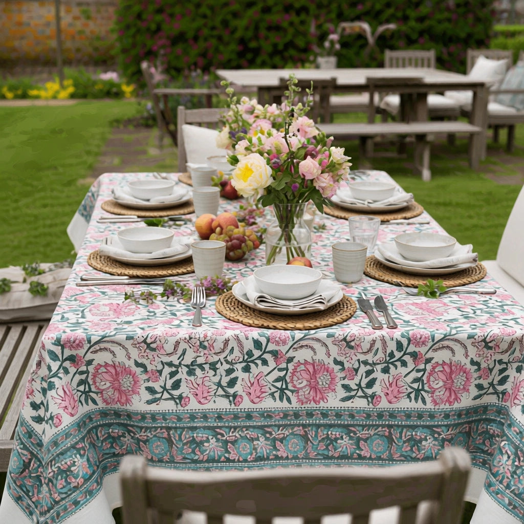 72 X 108 Inch Tablecloth | Mohini Green Open 620606
