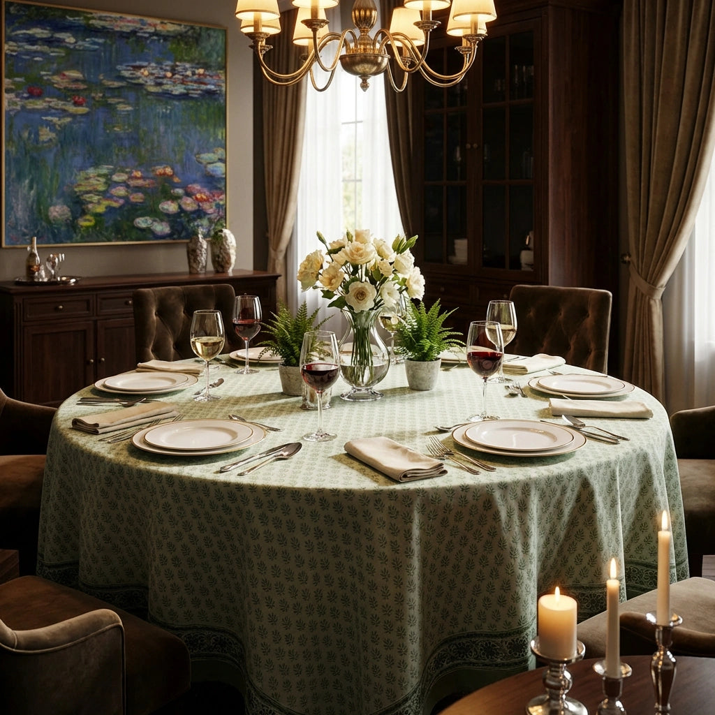 Wedding Reception Round Table Linen | Neem Hunter Green 702304