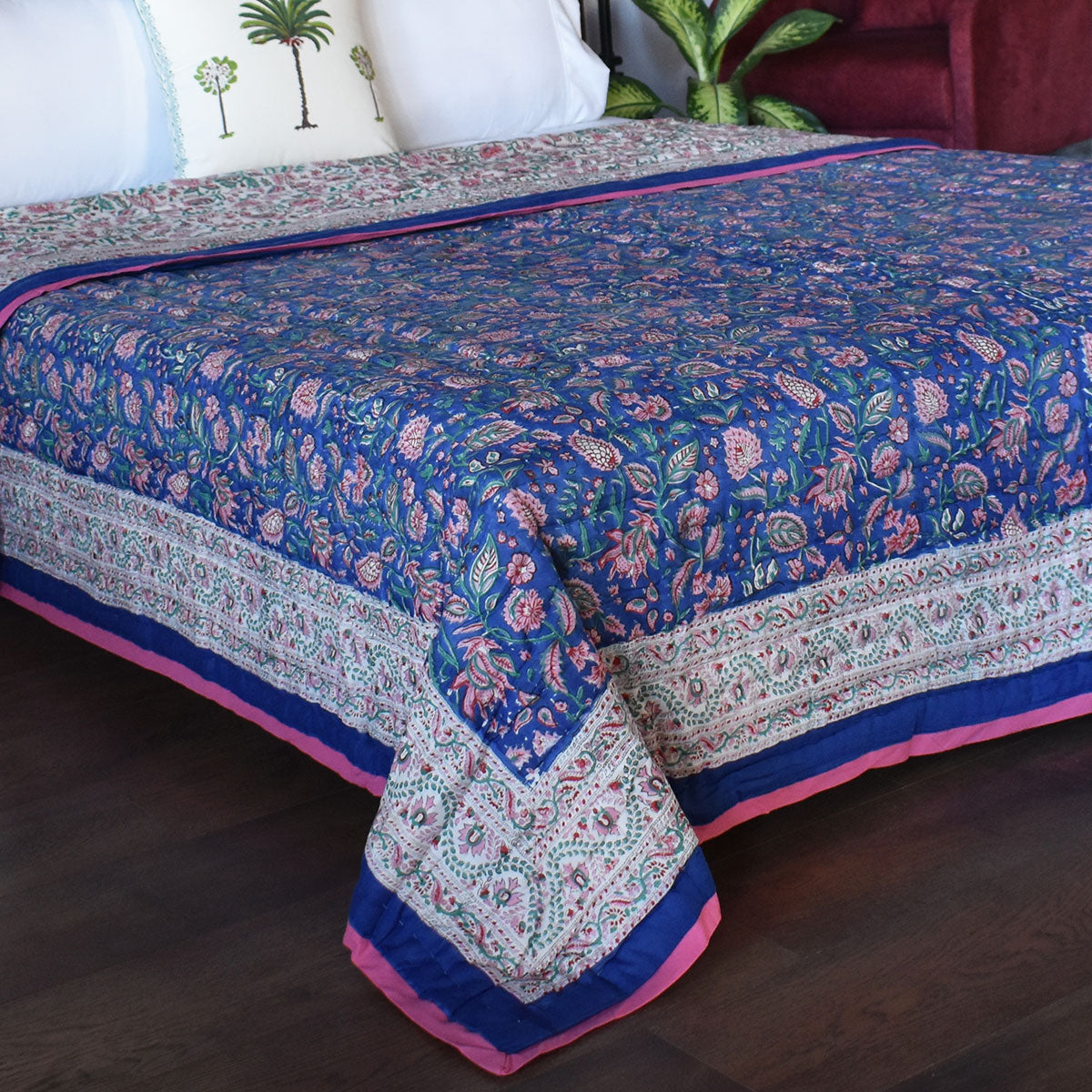 Cotton Quilt Double Size | New Blue Pink 504725