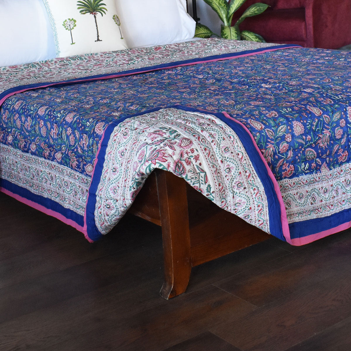 Cotton Quilt Double Size | New Blue Pink 504725