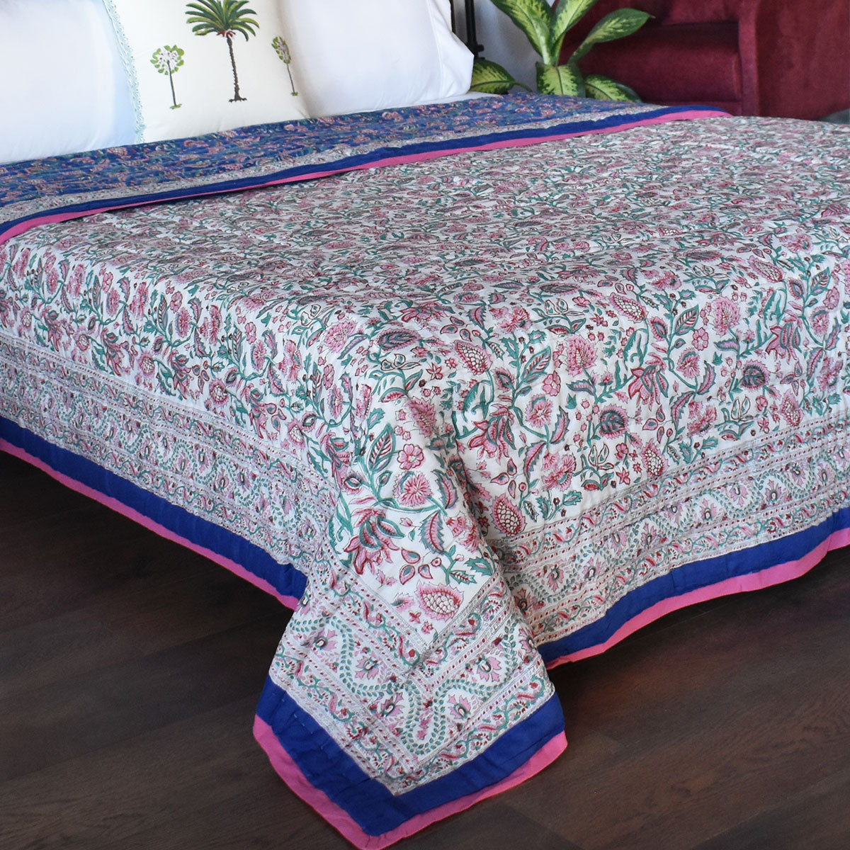 Cotton Quilt Double Size | New Blue Pink 504725