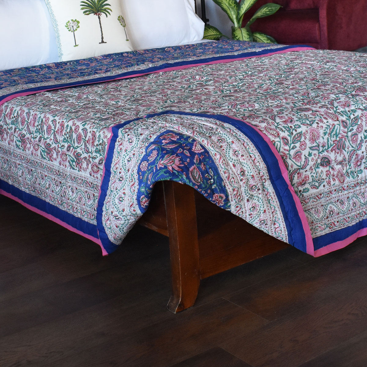 Cotton Quilt Double Size | New Blue Pink 504725
