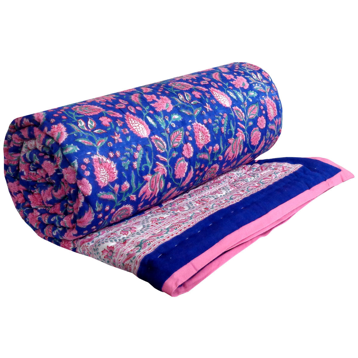Cotton Quilt Double Size | New Blue Pink 504725