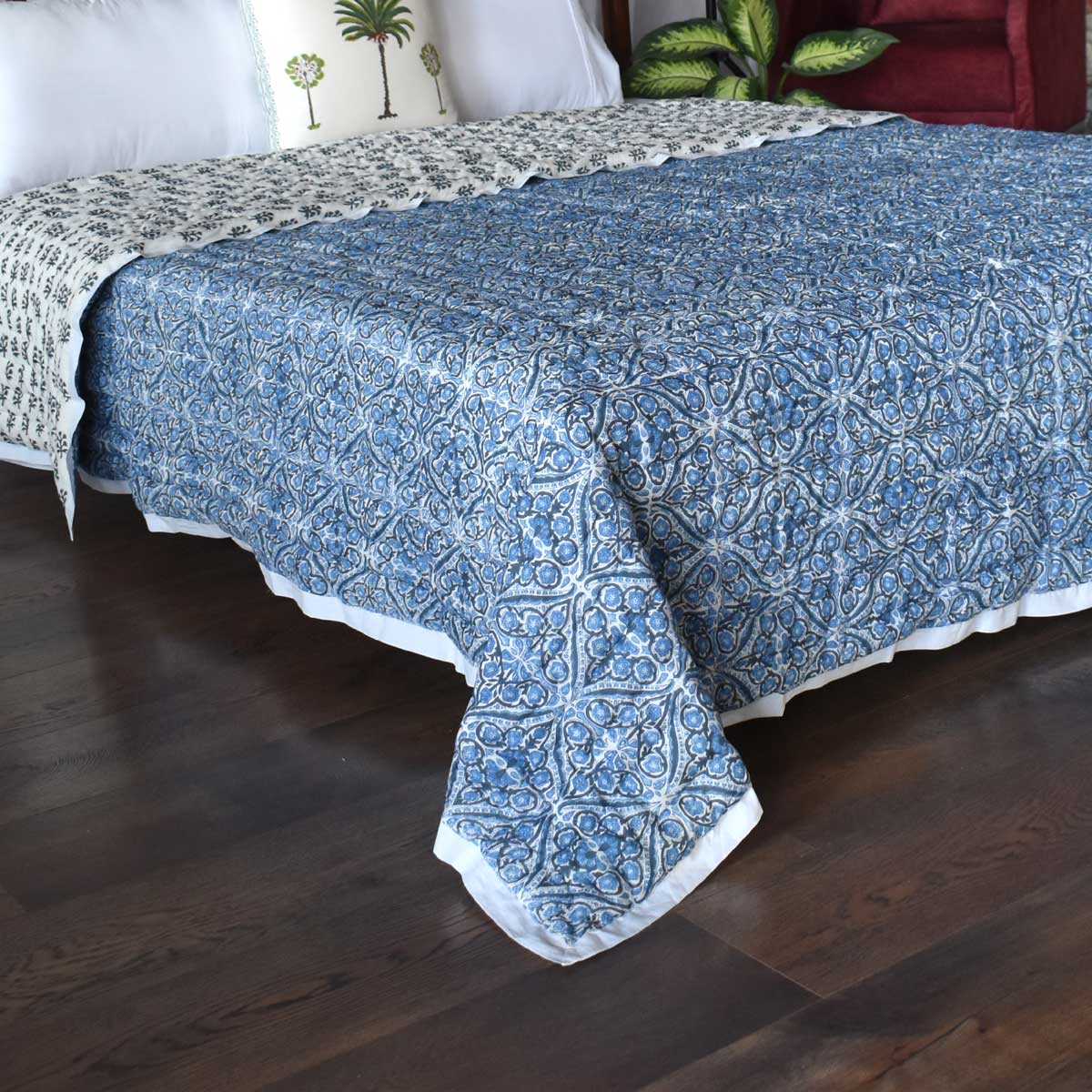 Soft Mulmul Cotton Blanket | Nili Phool Chokri 106104