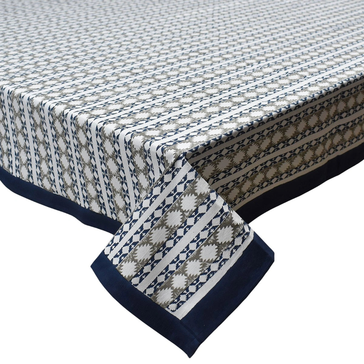 12 Seater Tablecloth ‚ 180x340 cms | Nordic Blue Greystone Stripe 202527