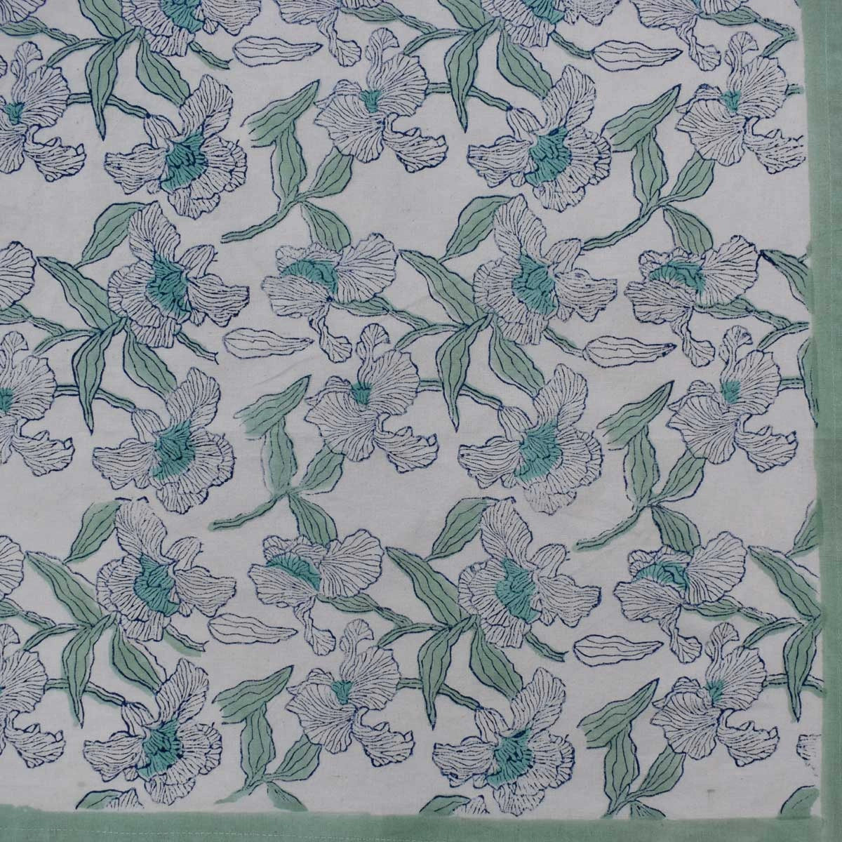 Long Dining Tablecloth | Orchid Aqua Open 203894