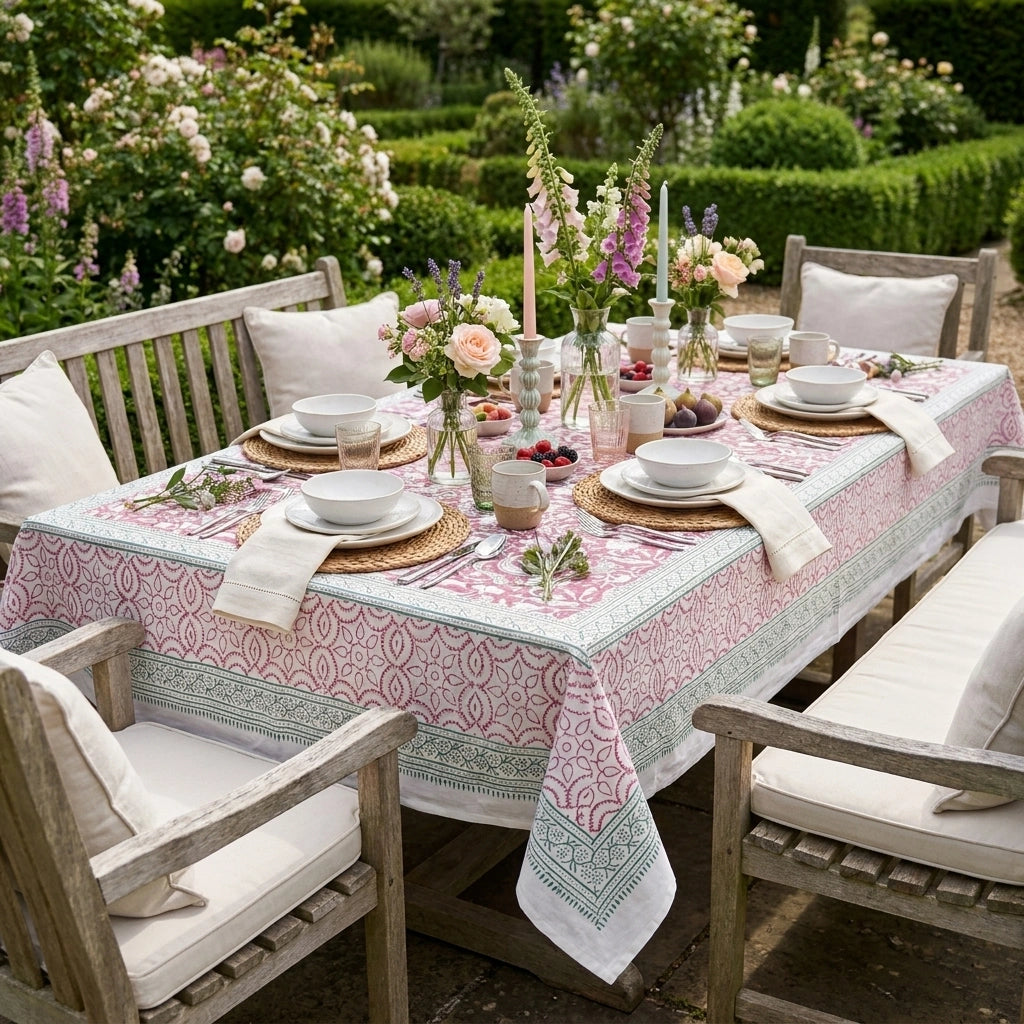 60 X 90 Inch Tablecloth | Paisley Rose Vine 504851