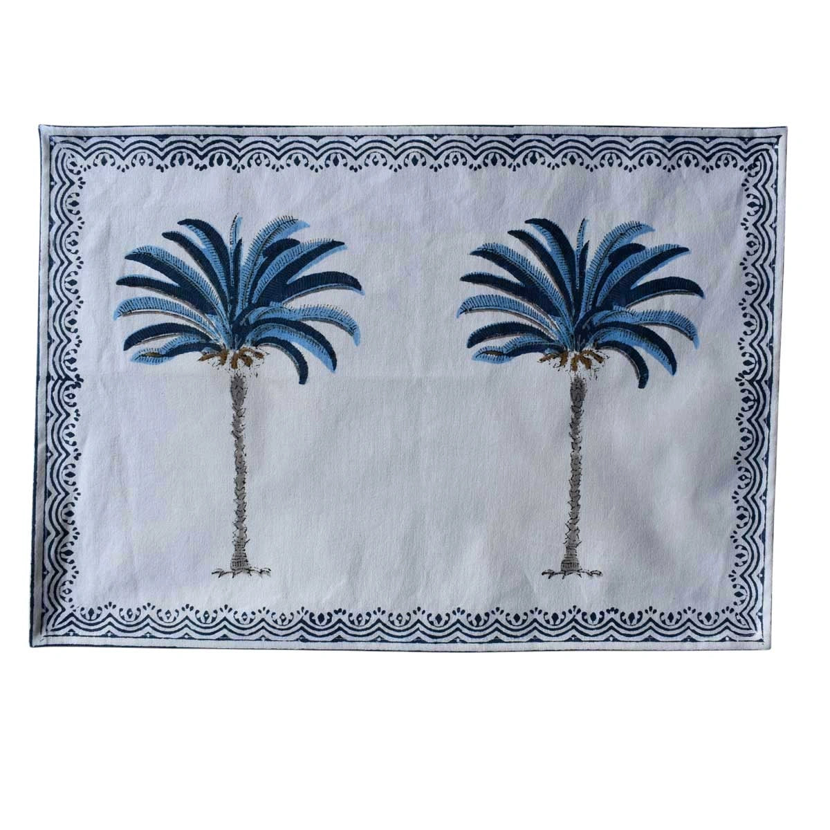 Reusable Table Mats (Set of 2 Table mats) | Palm Tree Blue 202087