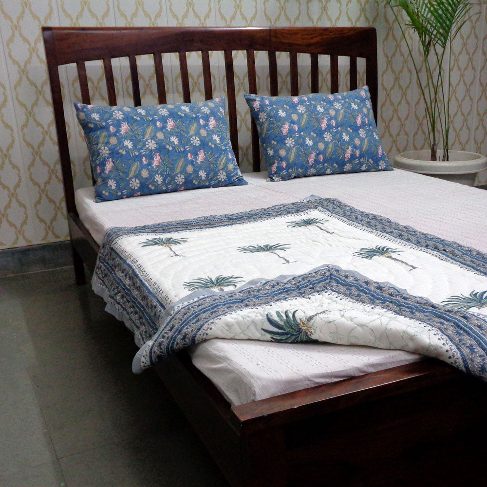 Cozy Blanket For Babies | Palm Tree Blue 203492