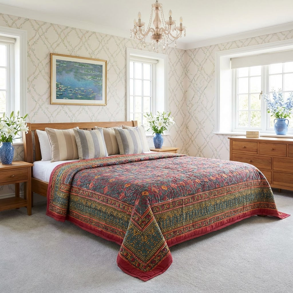 Reversible Quilt Bedding | Phulwari 208573