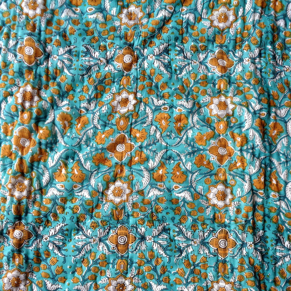 40 X 55 Inch Baby Quilt Jaipur Razai | Phulwari Blue Tint 700651