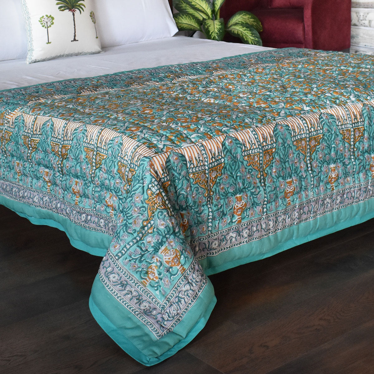 Lightweight Summer Quilt Single |Phulwari Blue Tint 701407