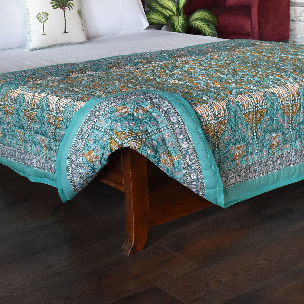 Lightweight Summer Quilt Single |Phulwari Blue Tint 701407