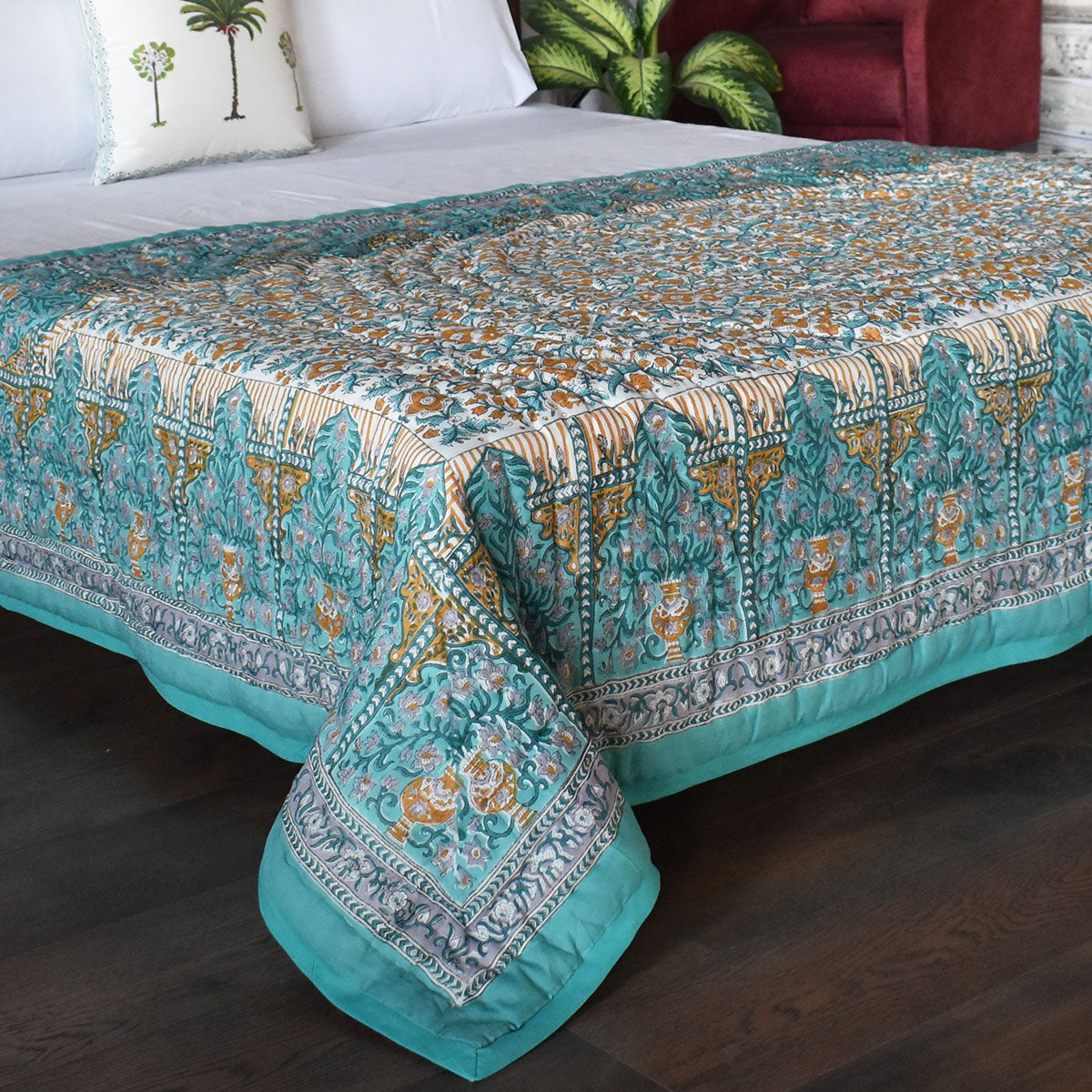 Lightweight Summer Quilt Single |Phulwari Blue Tint 701407