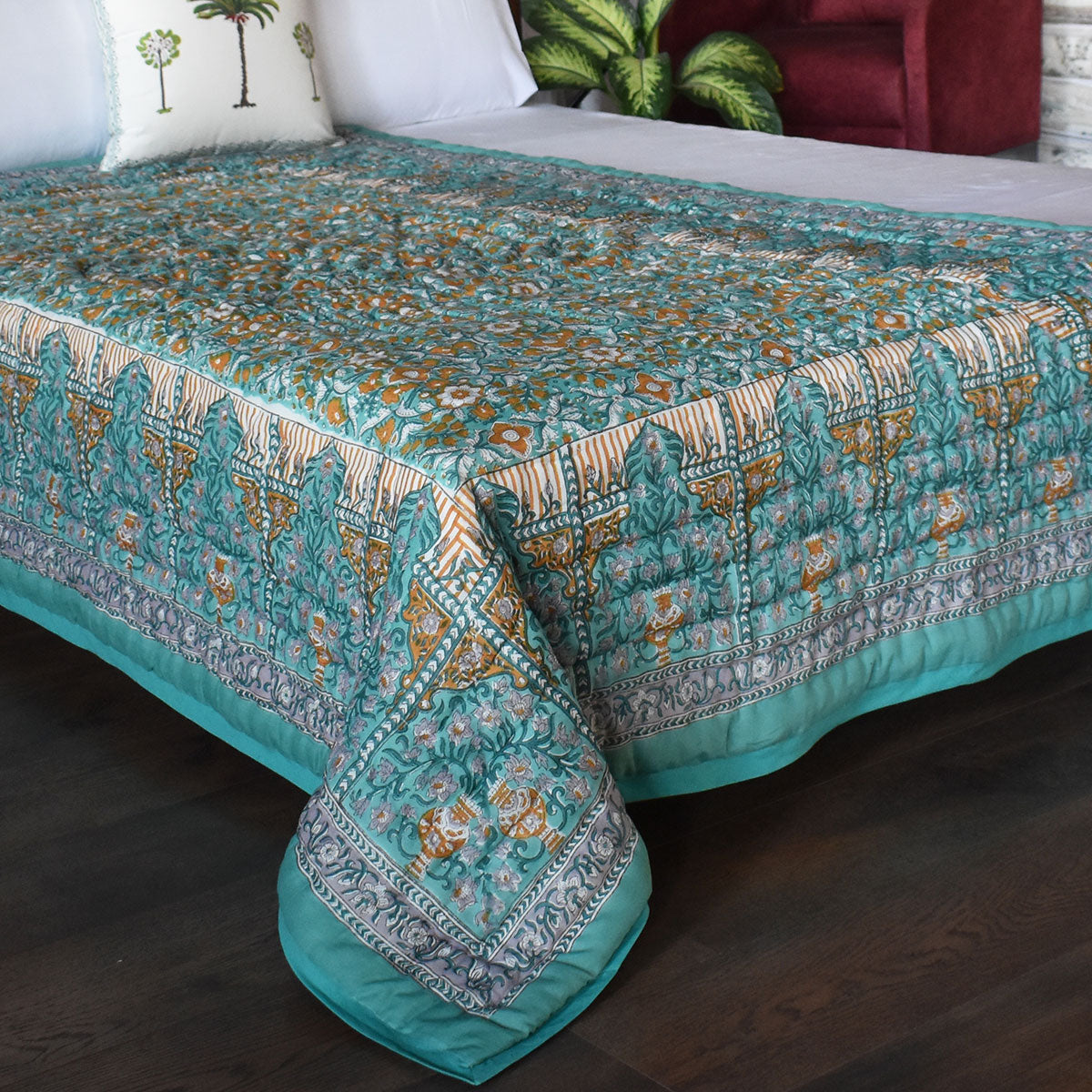 Lightweight Summer Quilt Single |Phulwari Blue Tint 701407