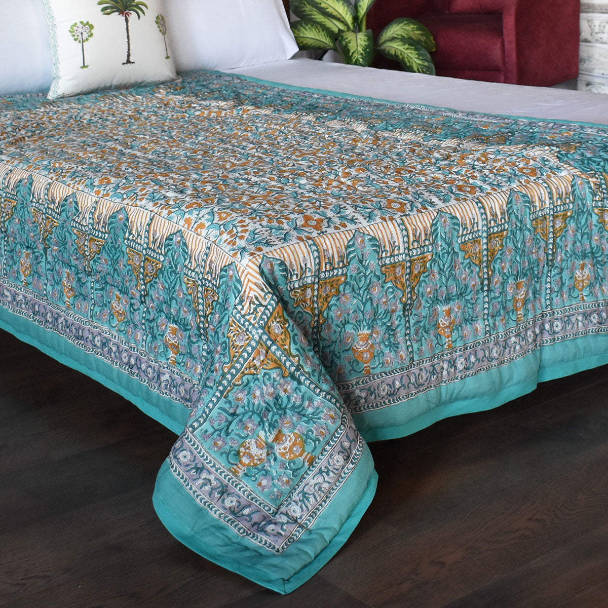 Lightweight Summer Quilt Single |Phulwari Blue Tint 701407