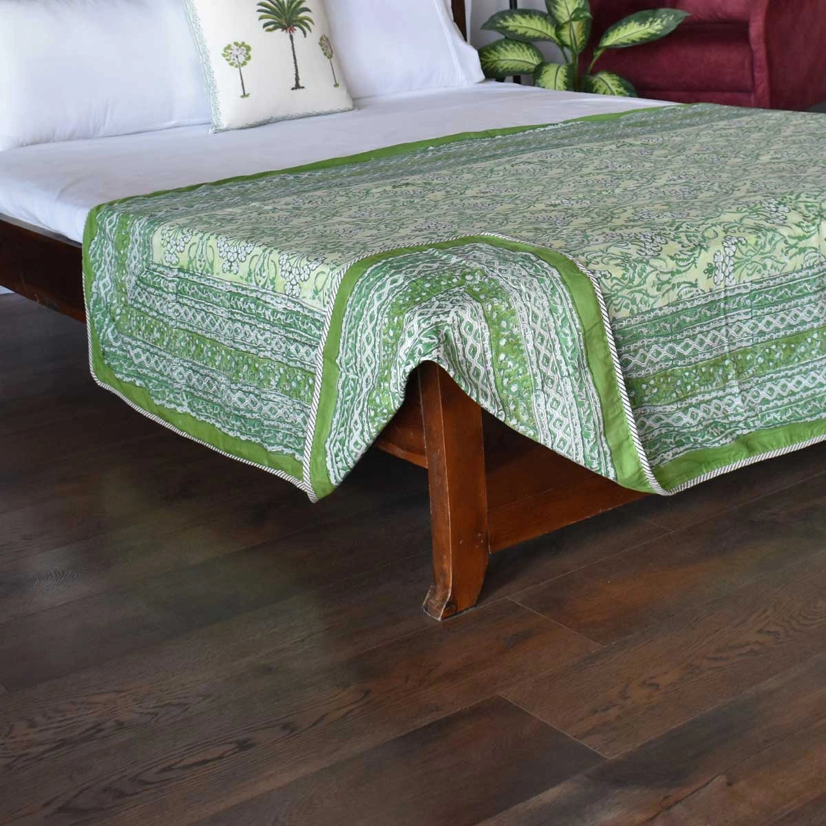 Malmal Cotton Dohar | Raat Ki Rani Green 207006