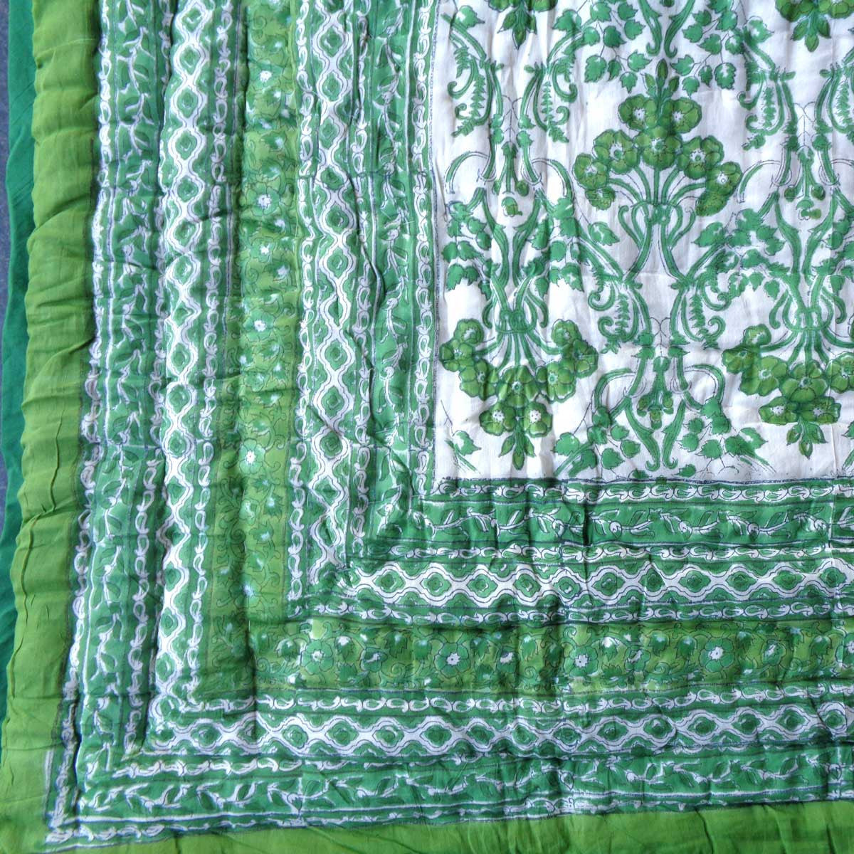 Handcrafted Jaipuri Baby Blanket | Raat Ki Rani Green 207006
