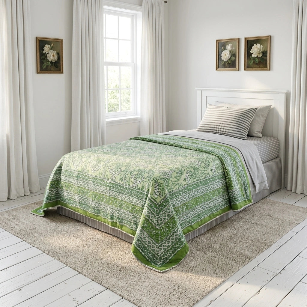 Malmal Cotton Dohar | Raat Ki Rani Green 207006