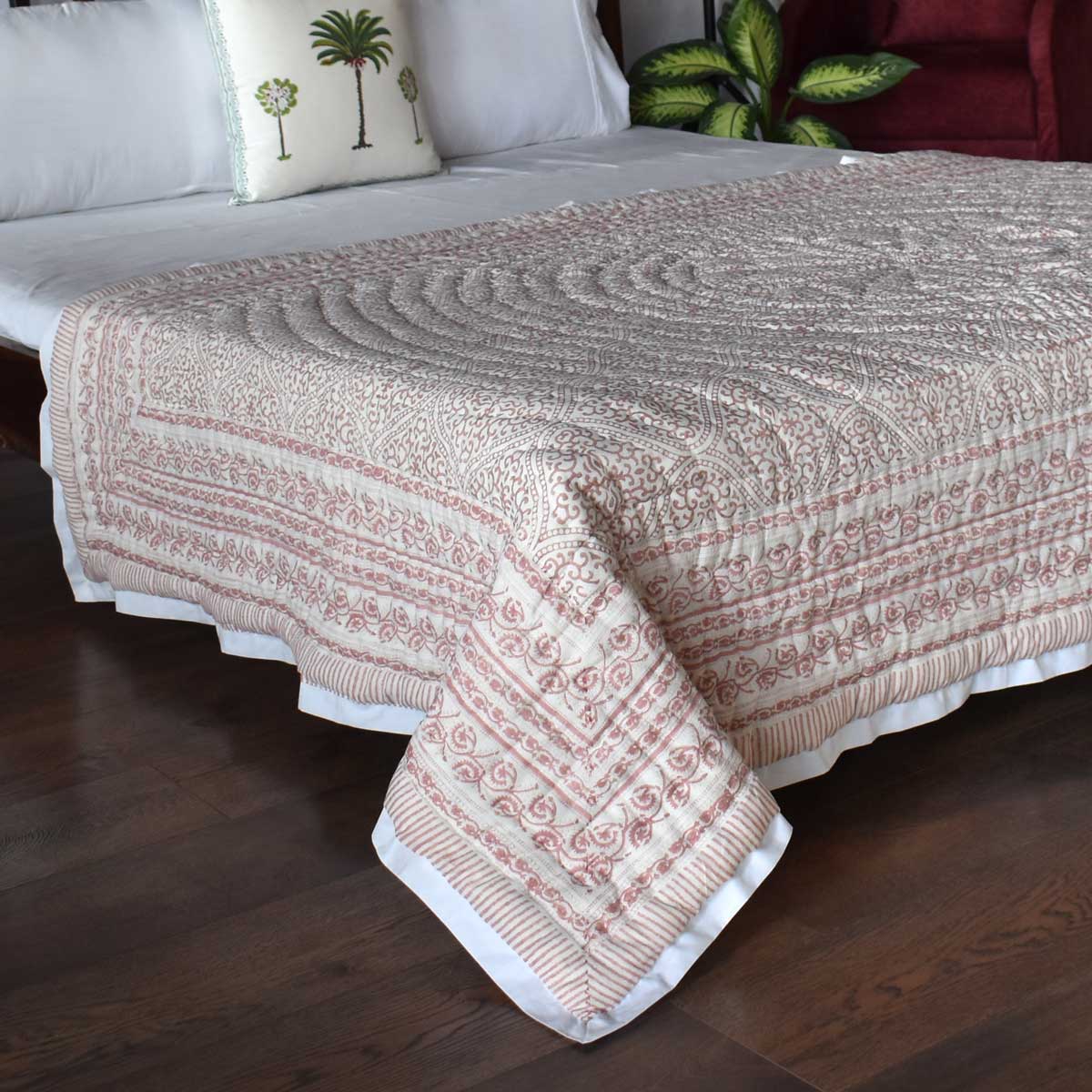 Single Size Hand Block Printed Cotton Quilt | Rang Mahal 260311