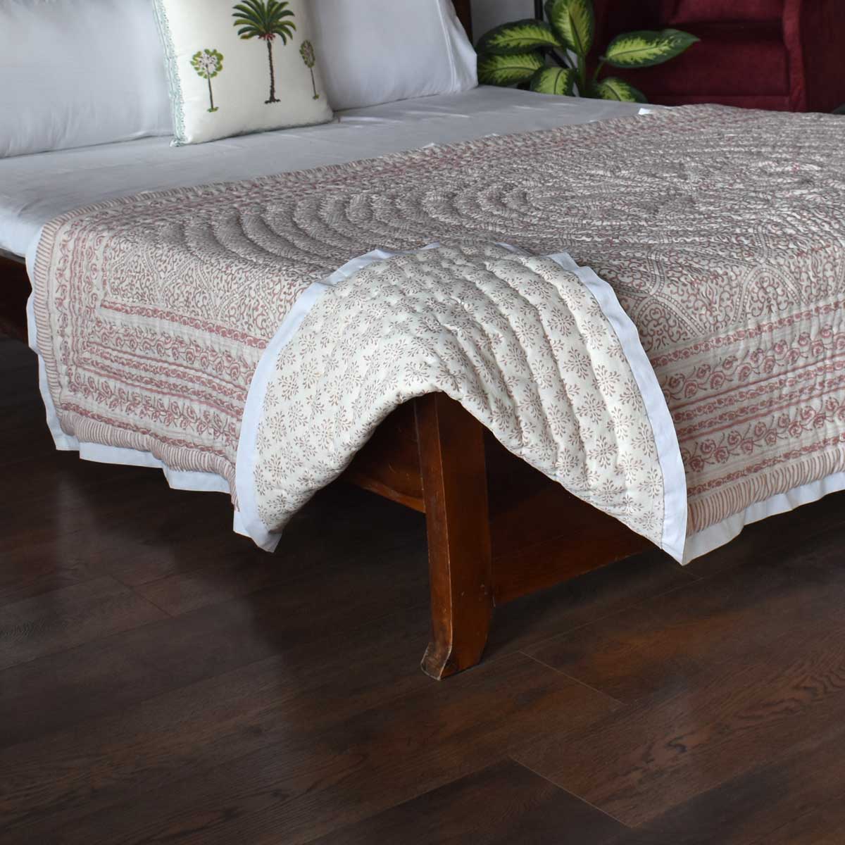 Single Size Hand Block Printed Cotton Quilt | Rang Mahal 260311