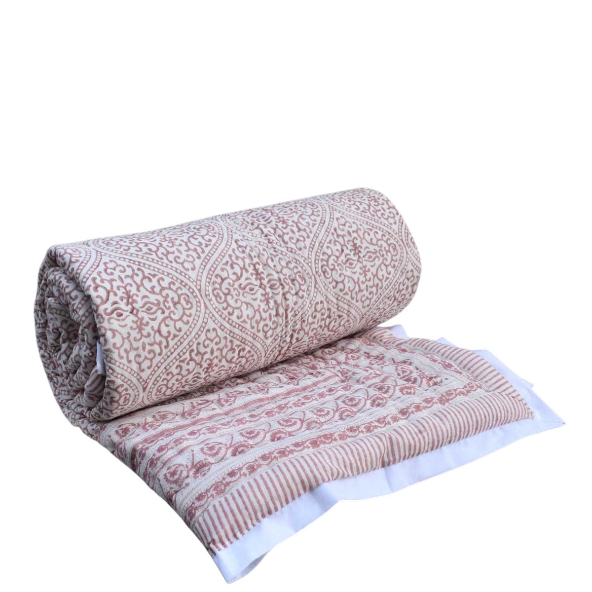 Single Size Hand Block Printed Cotton Quilt | Rang Mahal 260311