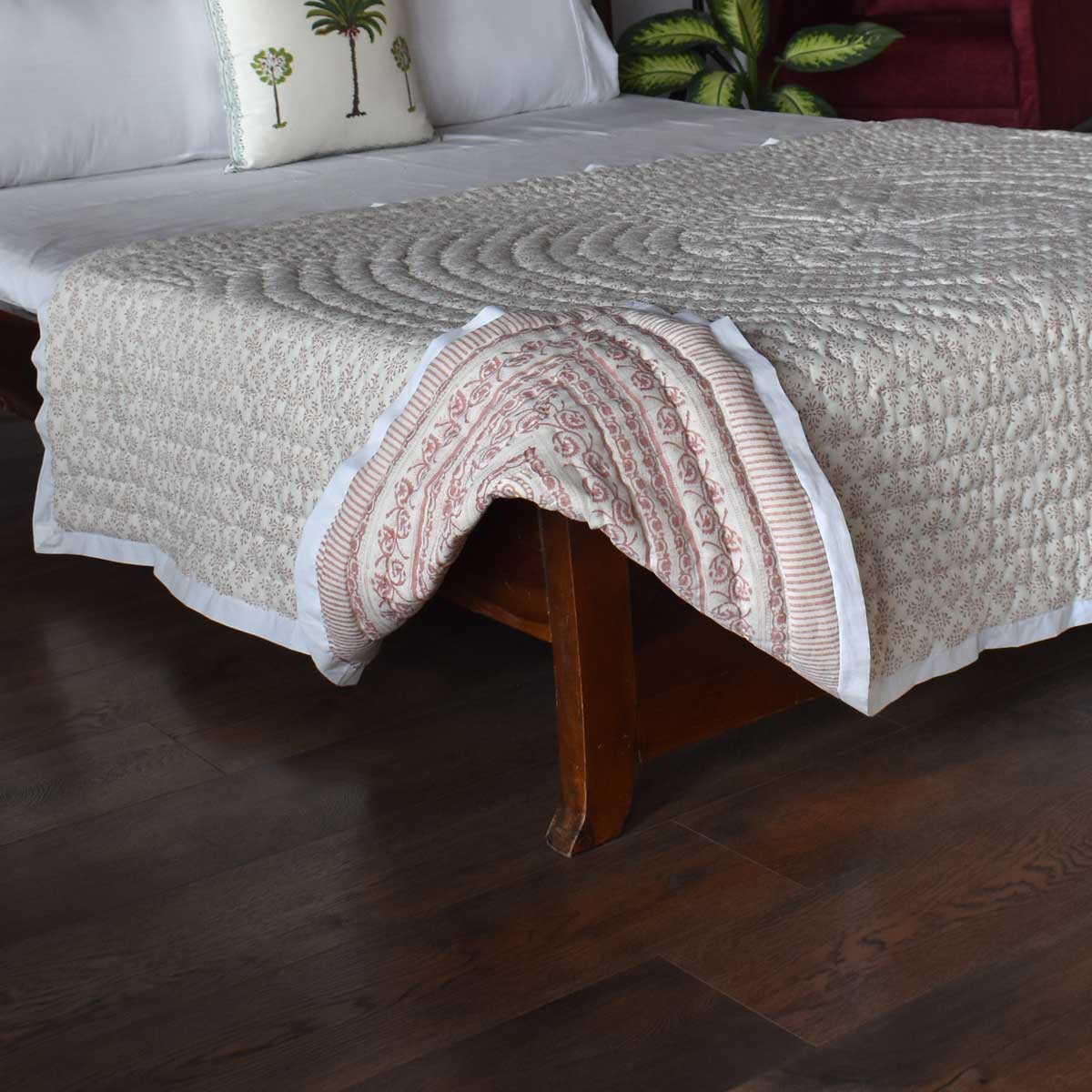 Single Size Hand Block Printed Cotton Quilt | Rang Mahal 260311
