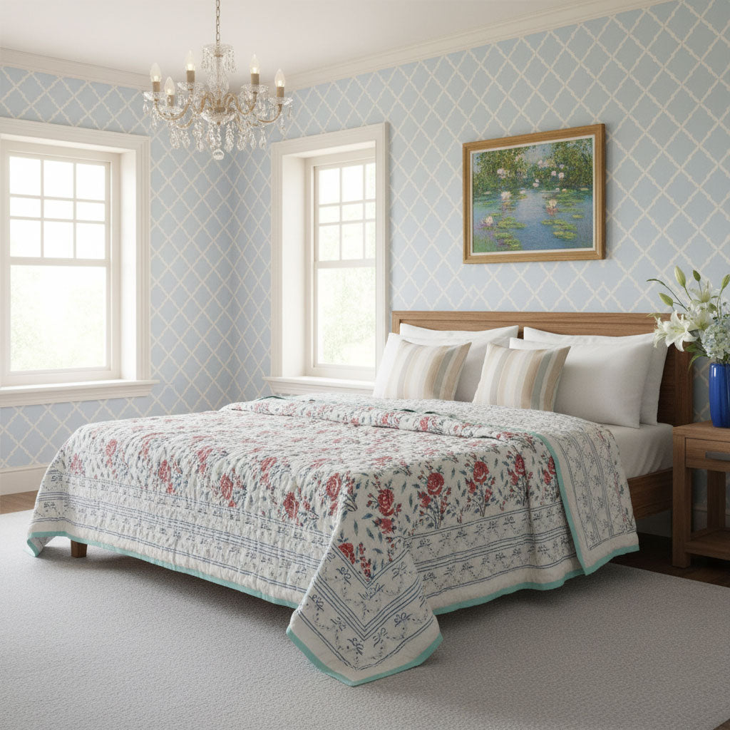 Eco-Friendly Natural Dyed Double Bedding | Roseline Pink 100587