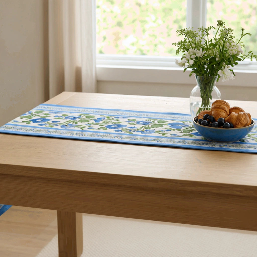 Console Table Runner | Rukhsana Blue Open 103619