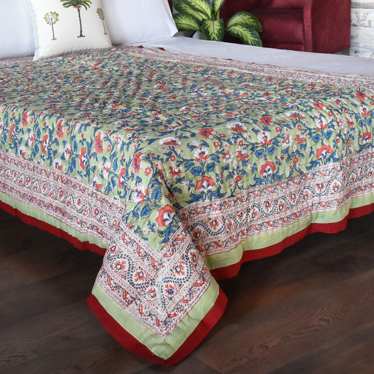 Jaipur Quilt For Single Bed | Rukhsana Jade Gud 204222