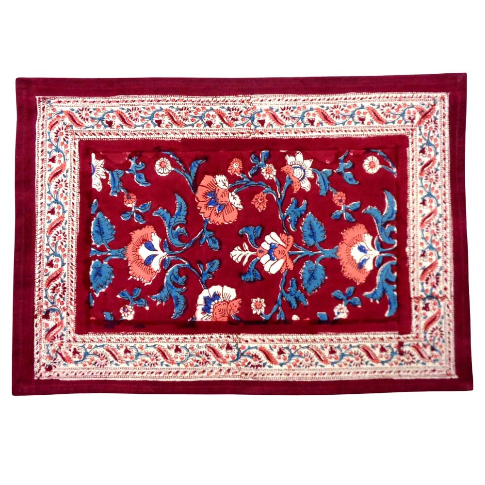 Natural Dye Table Mats (Set of 2 Table mats) | Rukhsana Maroon Gud 105823