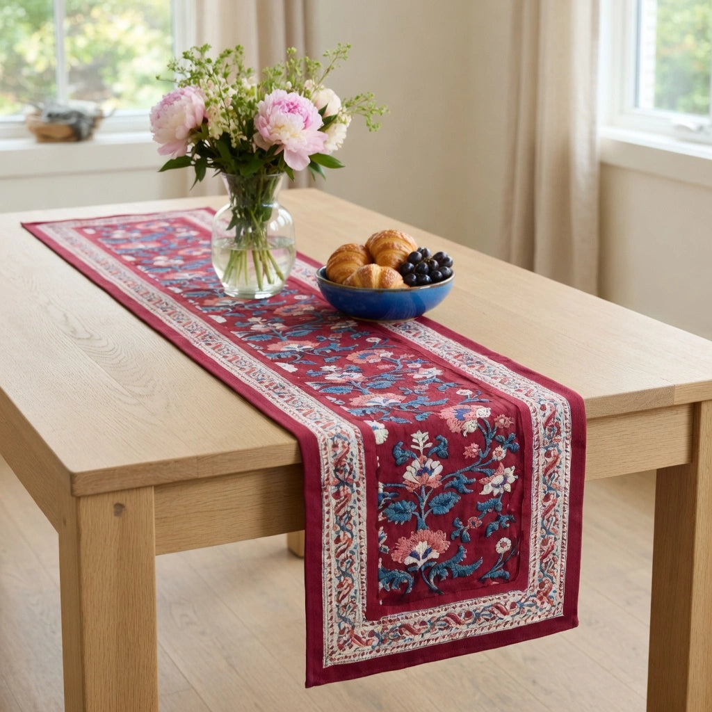Elegant Table Linen Rukhsana Maroon Gud