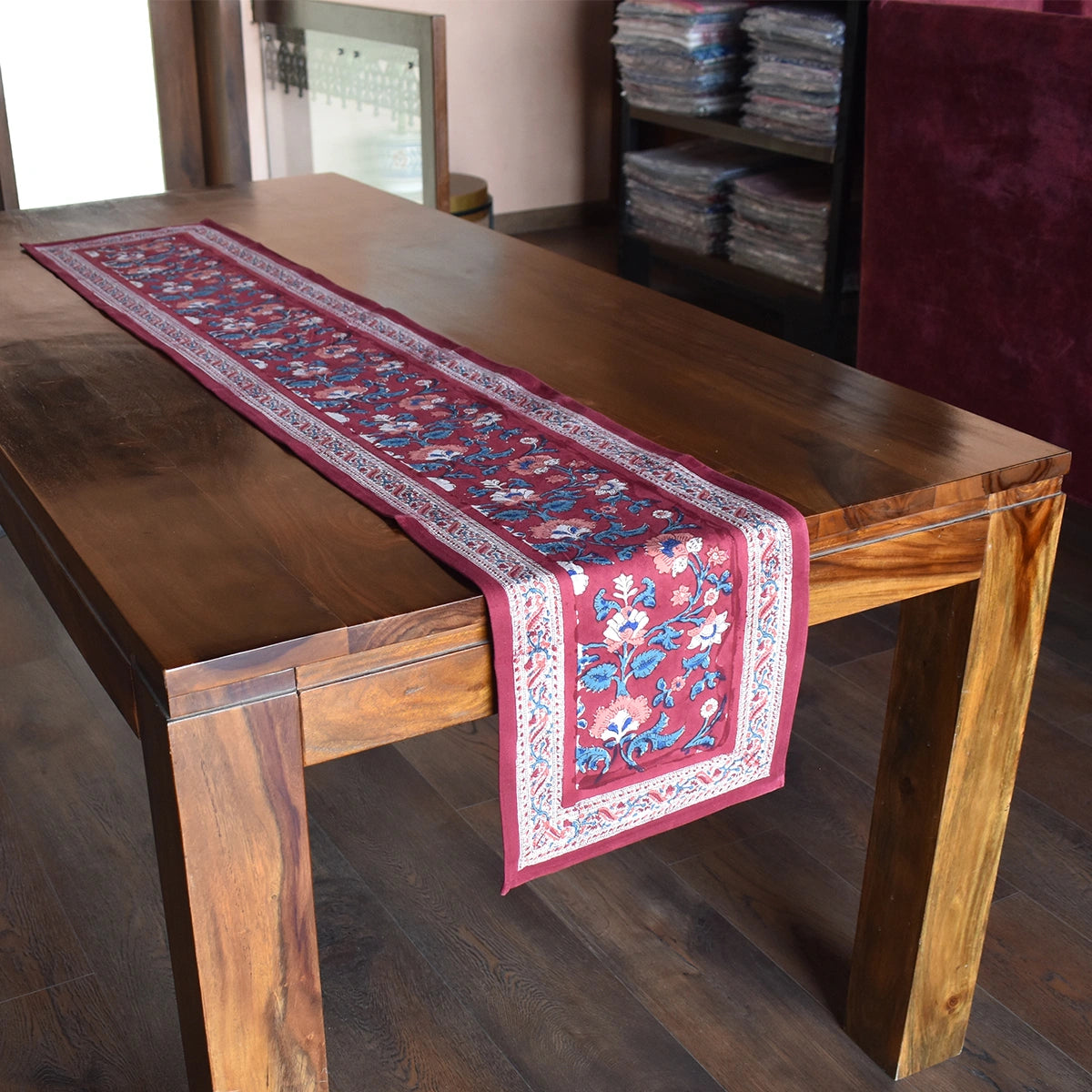 Wedding Table Runner | Rukhsana Maroon Gud 105823