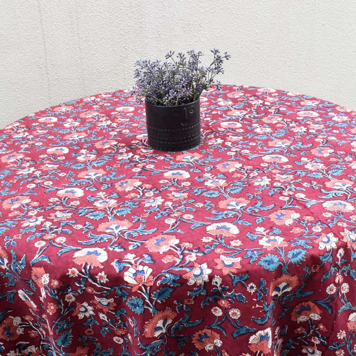 150 Cm Round Tablecloth Rukhsana Maroon Gud