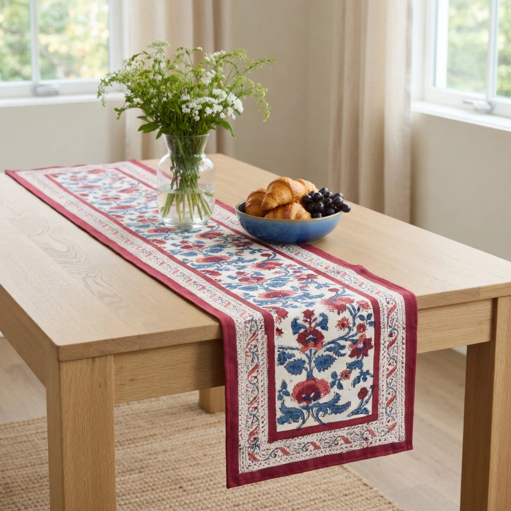 Wedding Table Runner | Rukhsana Maroon Open 103616