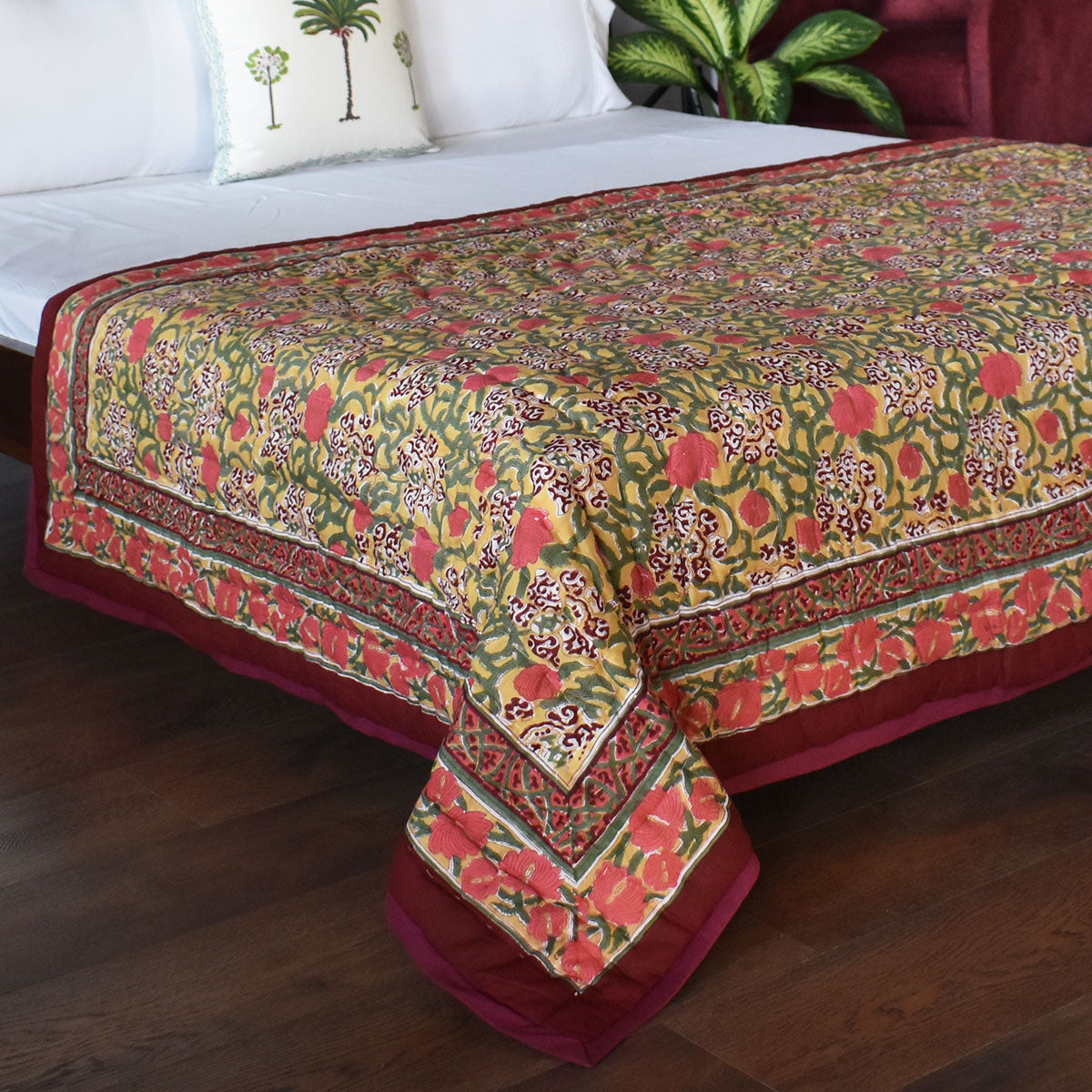 Jaipur quilt for single bed |  Autumn Amber 251209