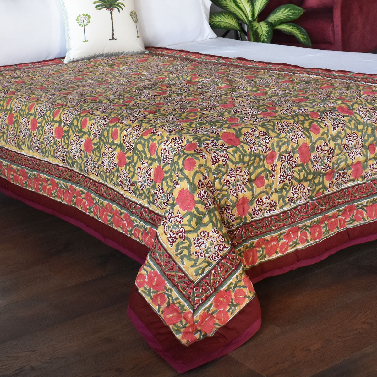 Jaipur quilt for single bed |  Autumn Amber 251209