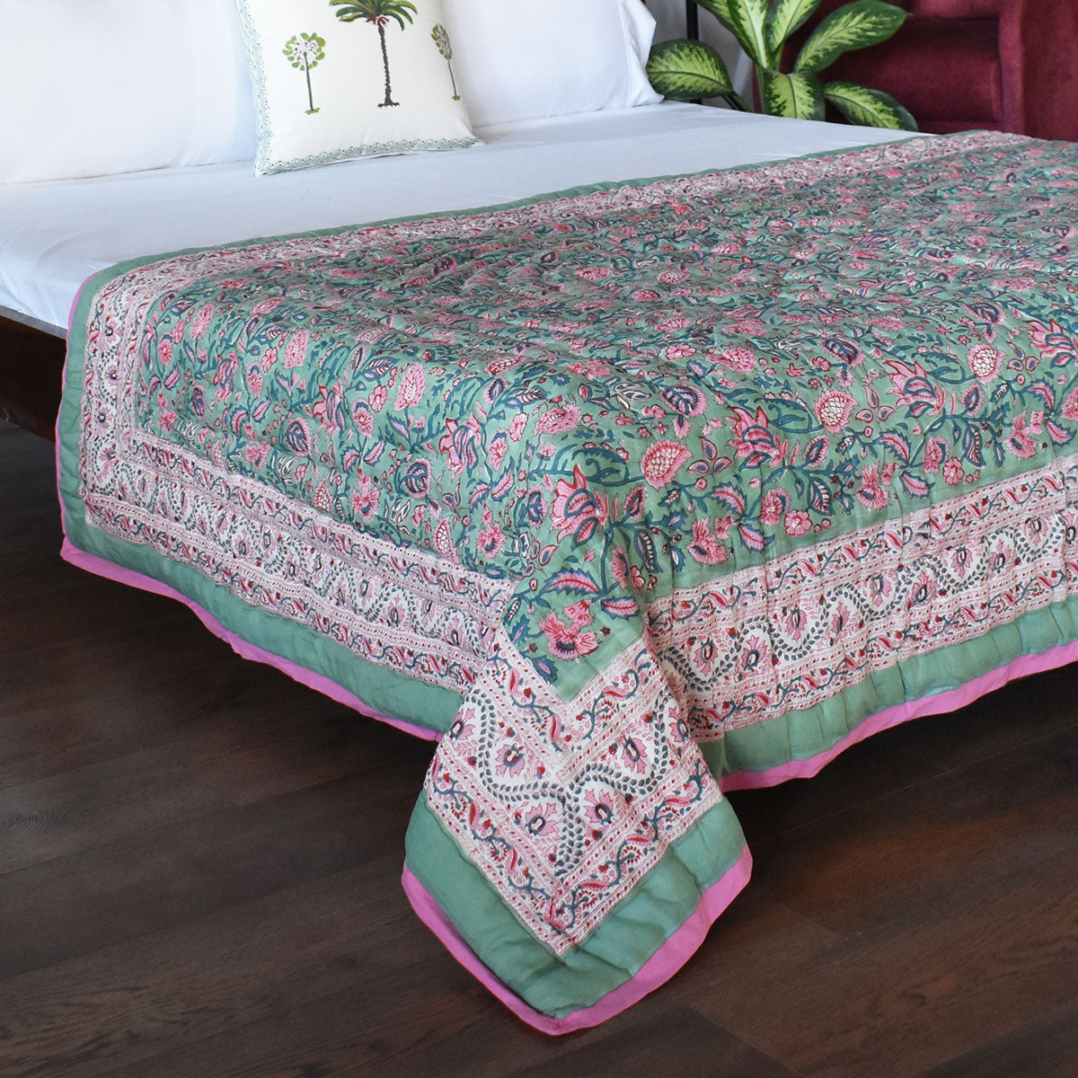Jaipuri Razai With Natural Dyes Single |Begonia Pink 122680