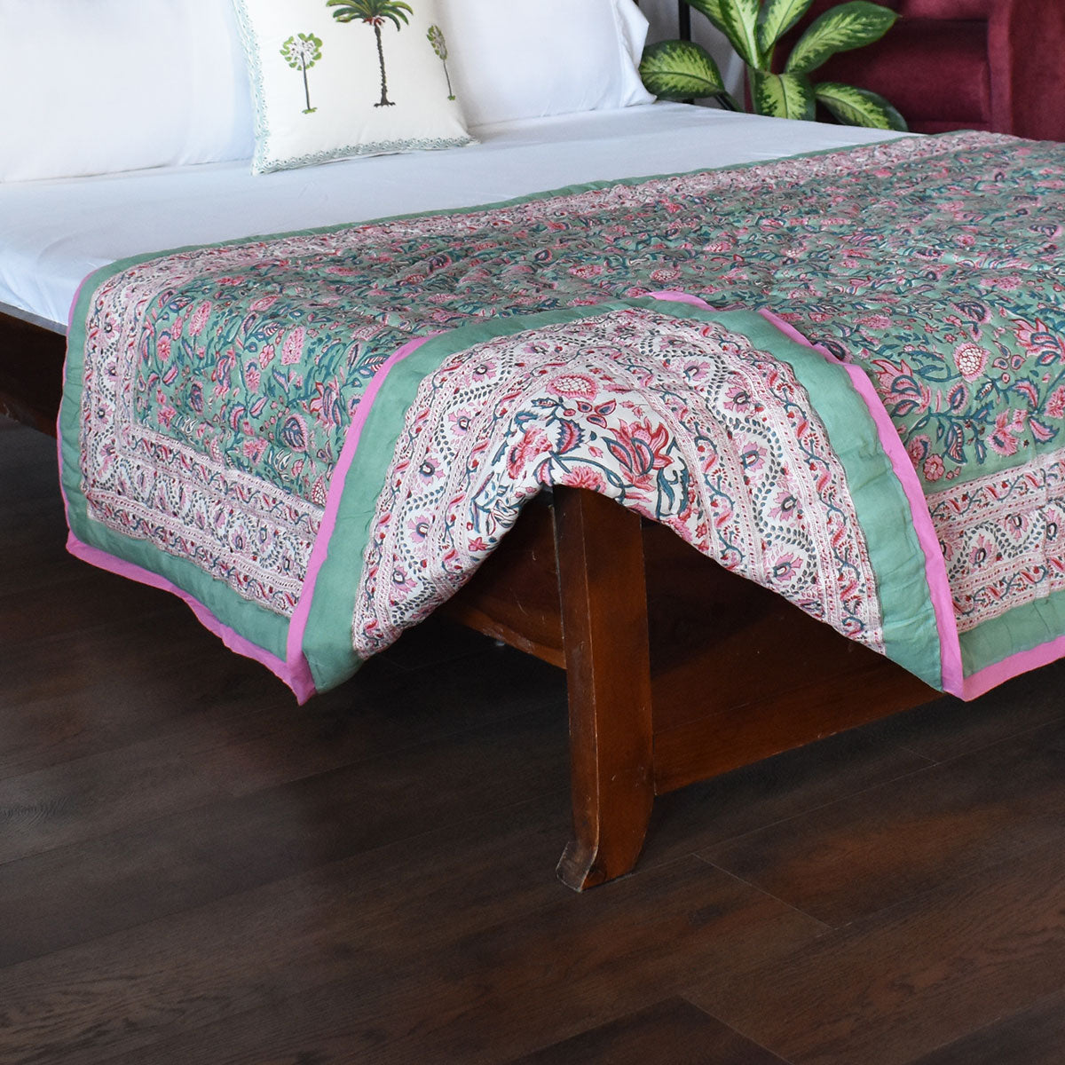 Jaipuri Razai With Natural Dyes Single |Begonia Pink 122680