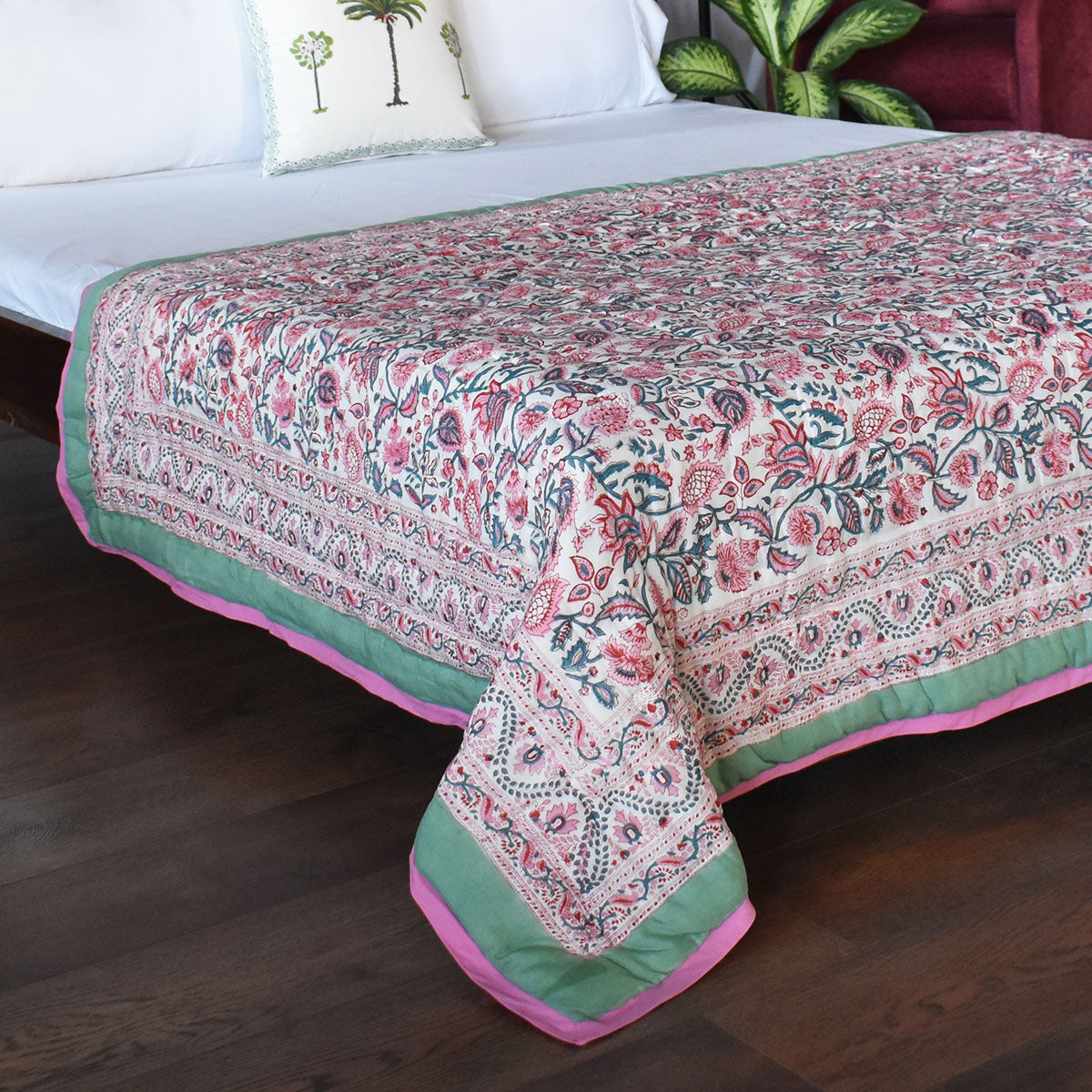 Jaipuri Razai With Natural Dyes Single |Begonia Pink 122680