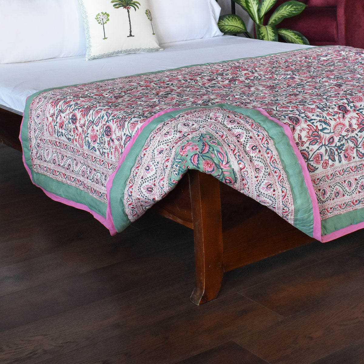 Jaipuri Razai With Natural Dyes Single |Begonia Pink 122680