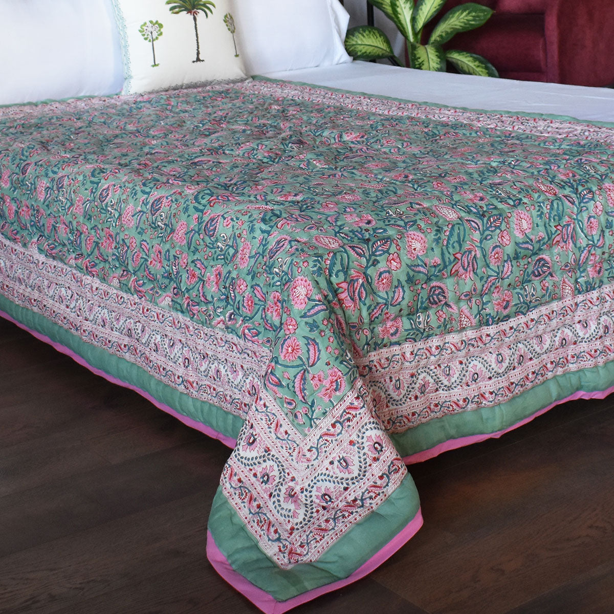 Jaipuri Razai With Natural Dyes Single |Begonia Pink 122680