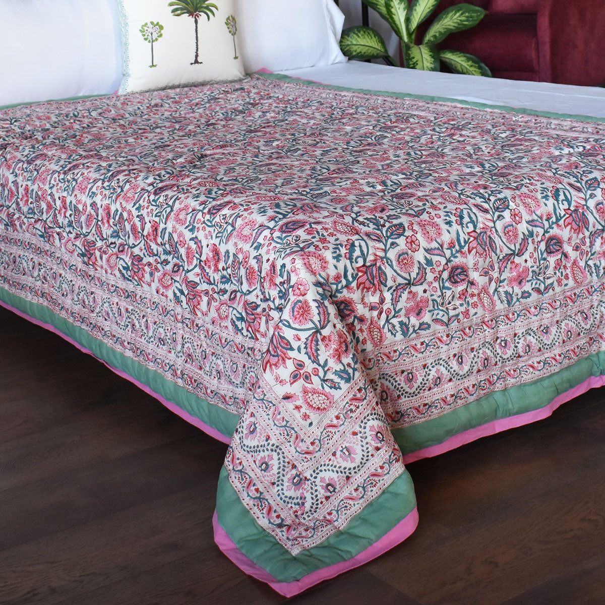 Jaipuri Razai With Natural Dyes Single |Begonia Pink 122680
