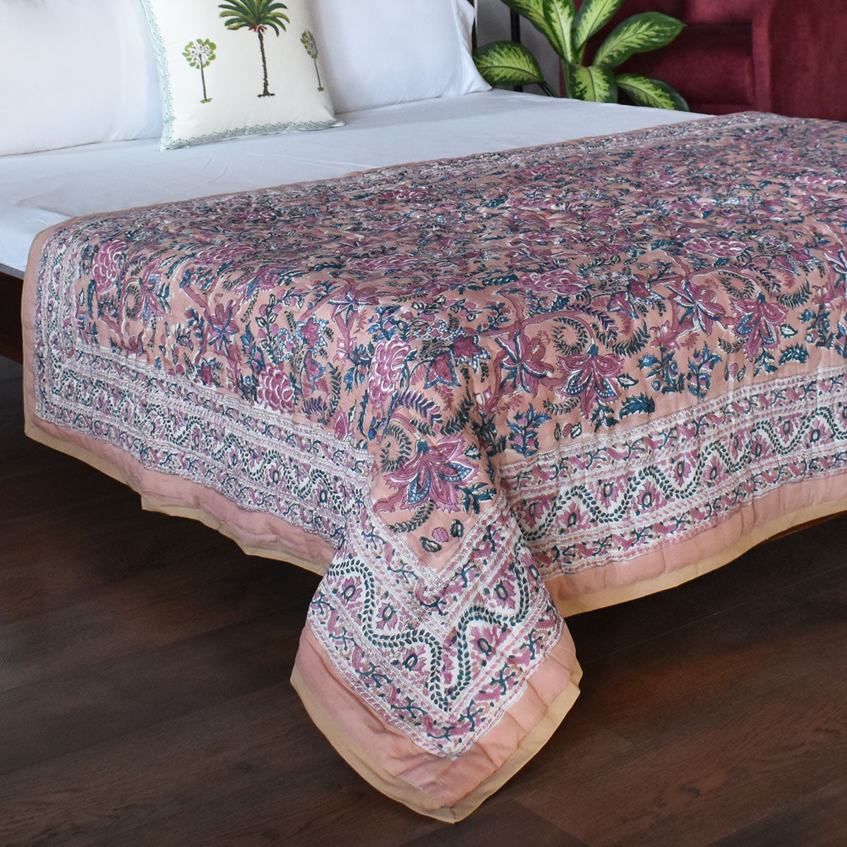 Compact Quilt For Single Bed | Bela Maroon 303588