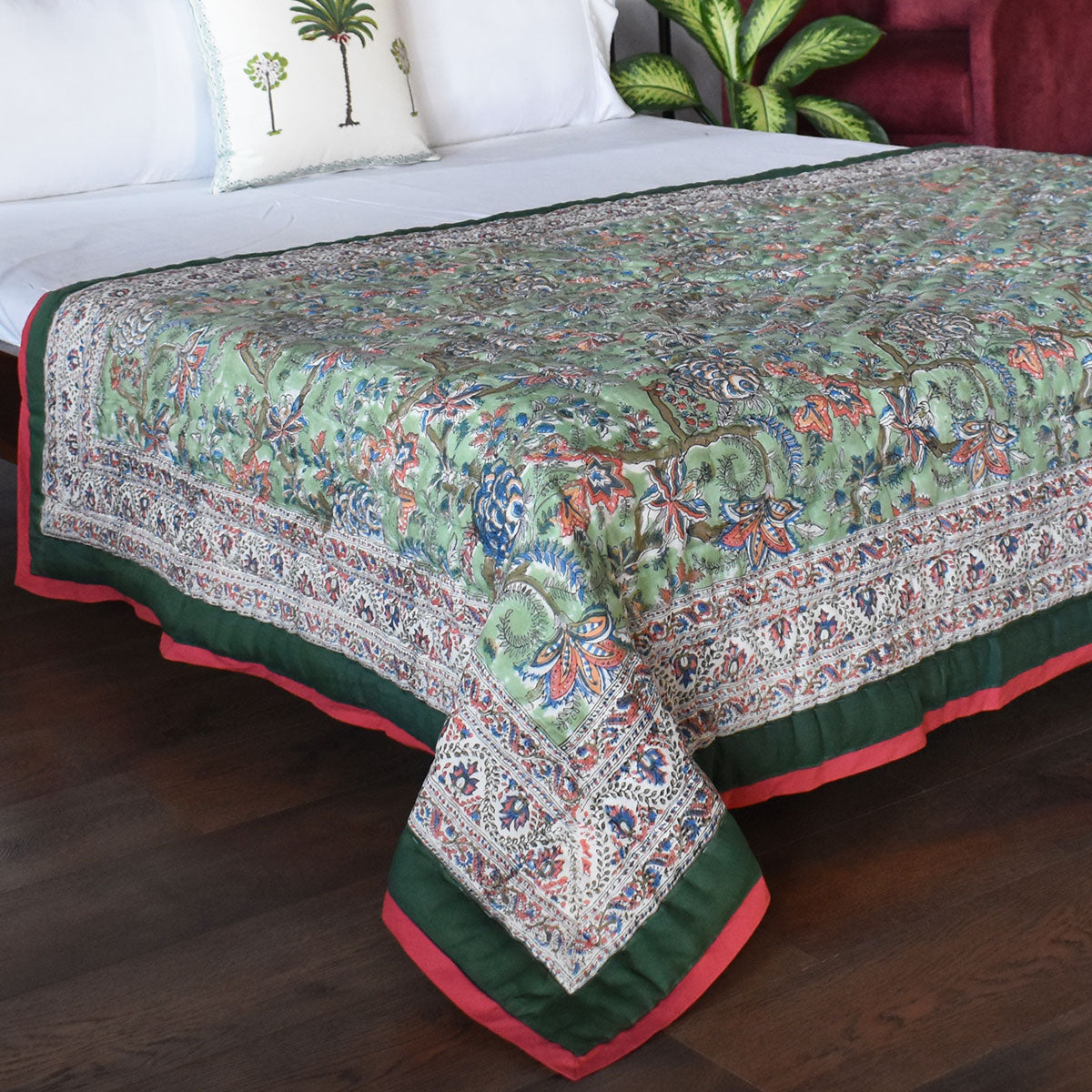 Cool Cotton Blanket For Night Sweats Single Size Quilt |  Bela Mint Green 251207